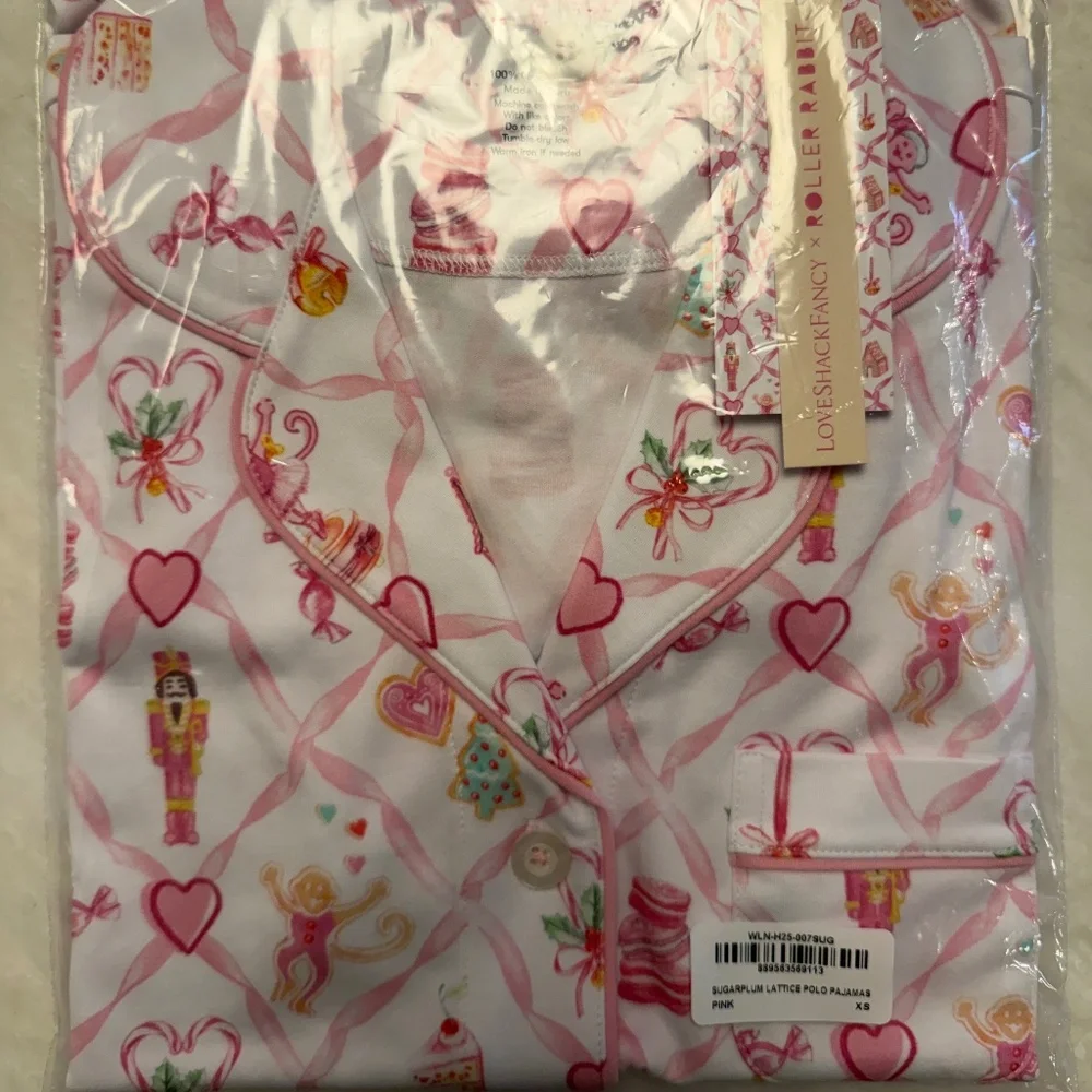 Sugarplum Lattice Polo Pajamas - Picture 2 of 4